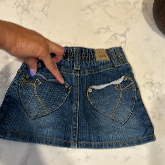 Children’s Place denim skort blomers heart accent pockets size 18 months - Picture 2 of 6